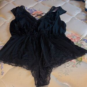 Cacique Black Lace Romper Lingerie Plus Size 18/20 Women’s NEW